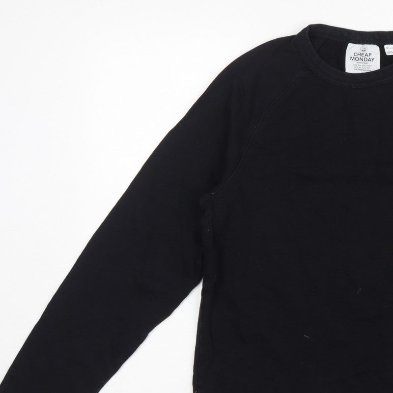 Cheap Monday Women’s Black S Logo Graphic Raglan Sweatshirt