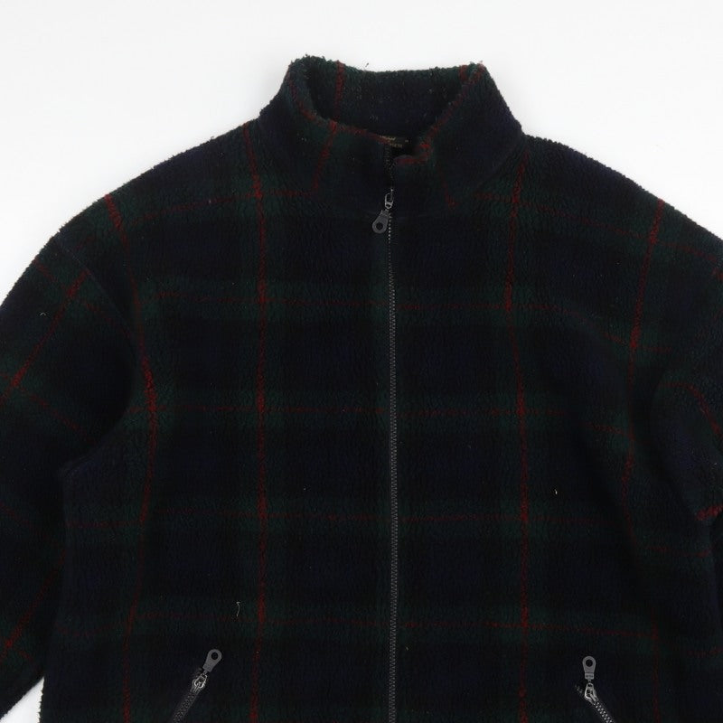 St Michael Marks & Spencer Men's Green Check Fleece Jacket XL
