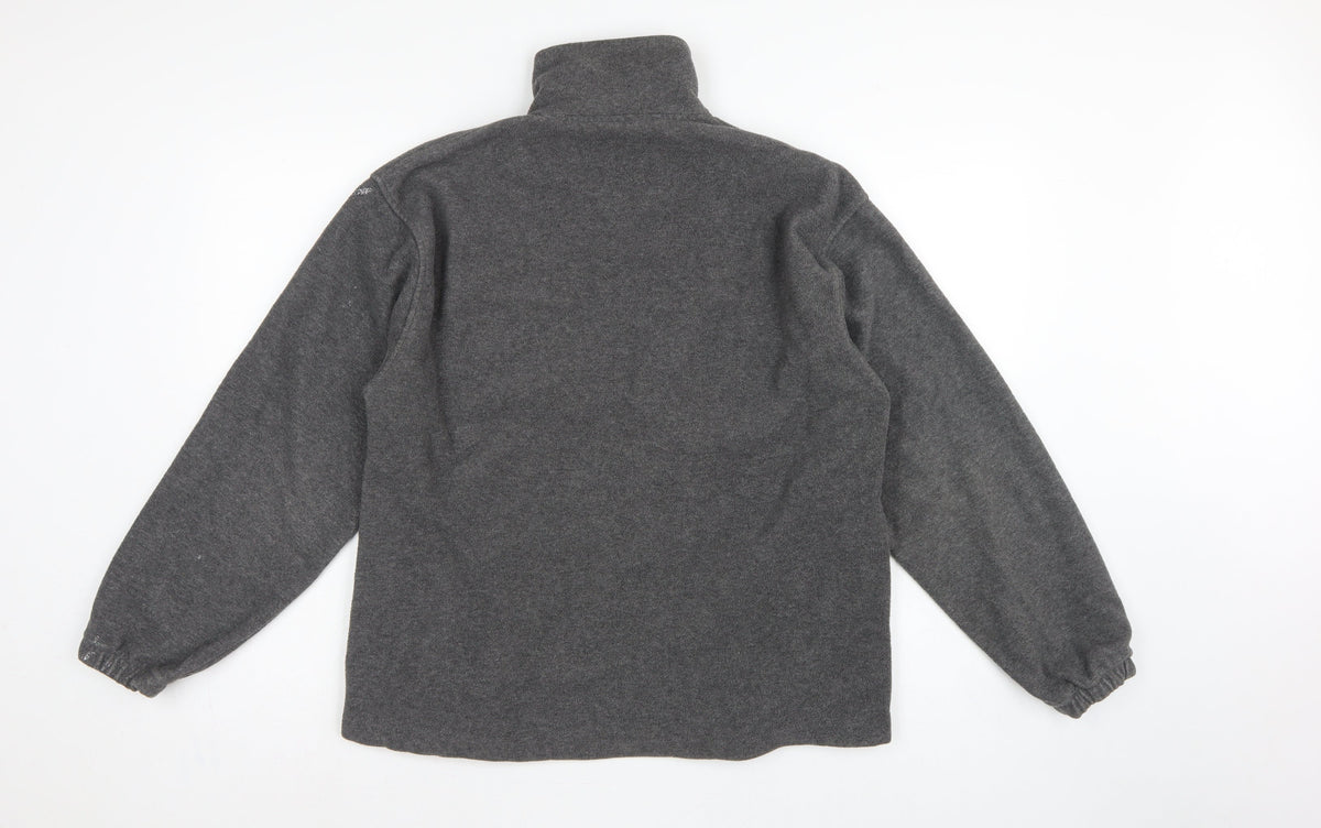 Brand and care label for Manchester United Men’s Grey S Fleece Full Zip Football Jacket