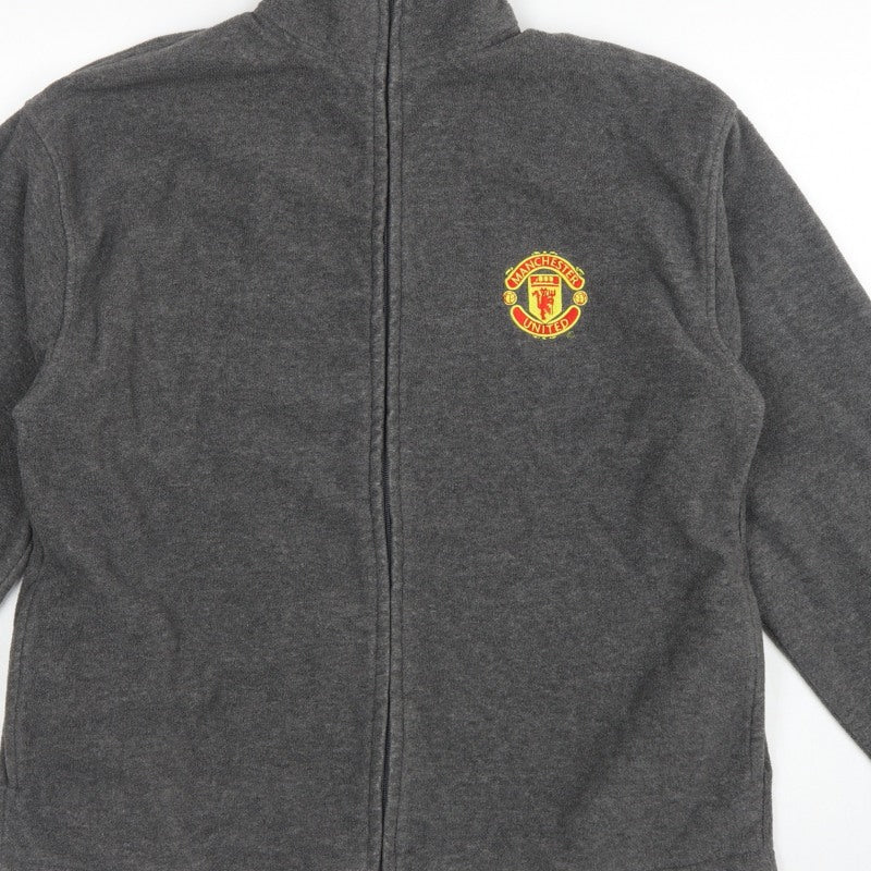 Additional view of Manchester United Men’s Grey S Fleece Full Zip Football Jacket