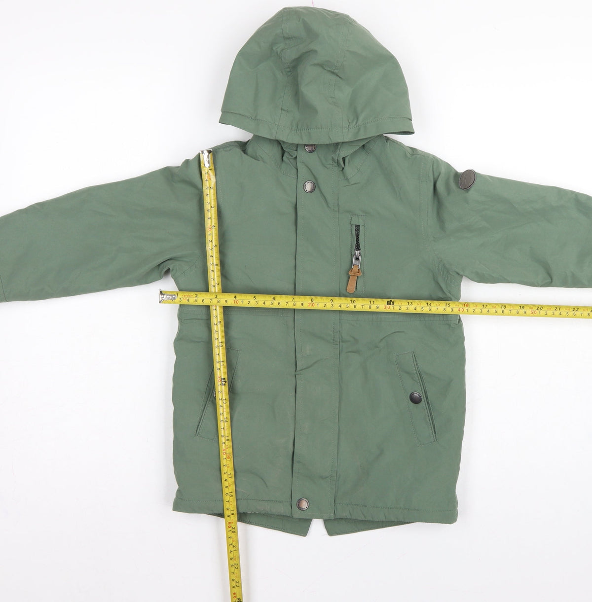Next Boys Green Parka Coat 5-6 Years Hooded Fleece Lined Winter Jacket