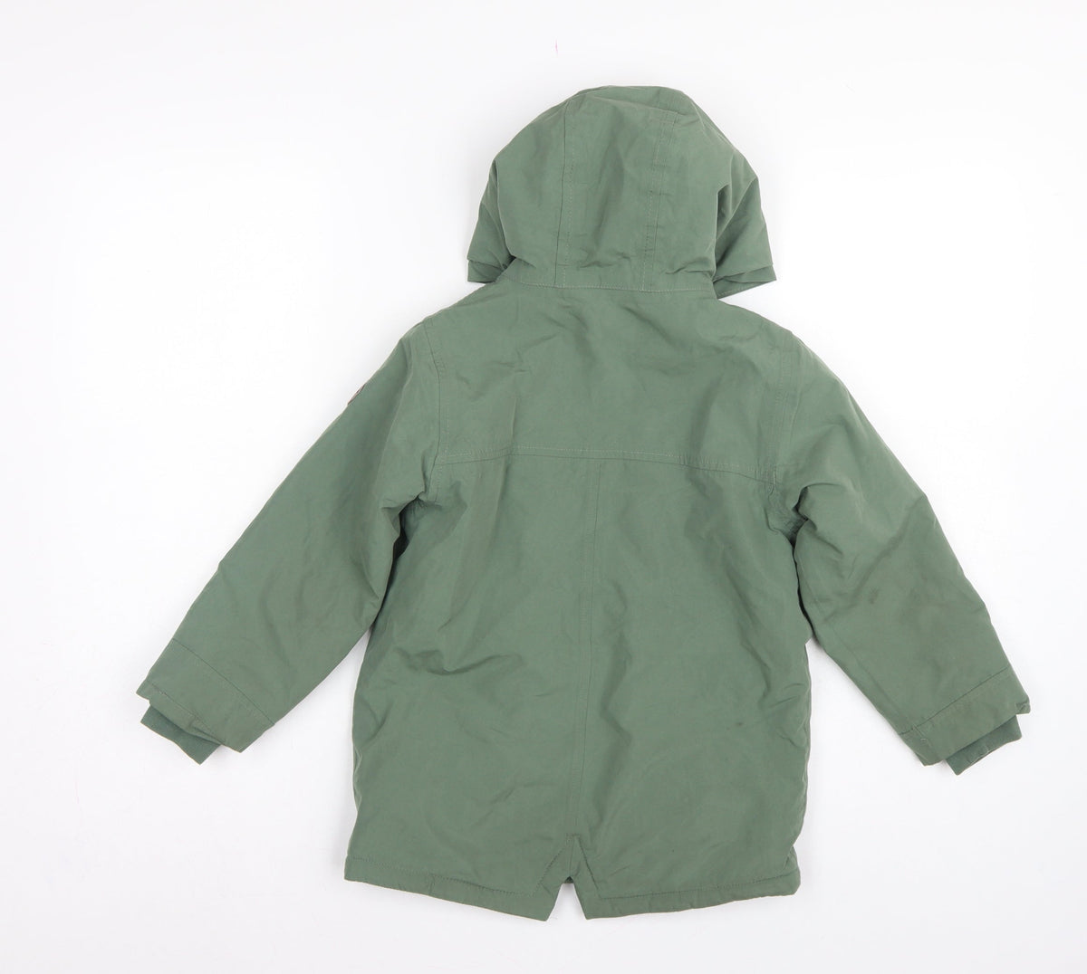 Next Boys Green Parka Coat 5-6 Years Hooded Fleece Lined Winter Jacket