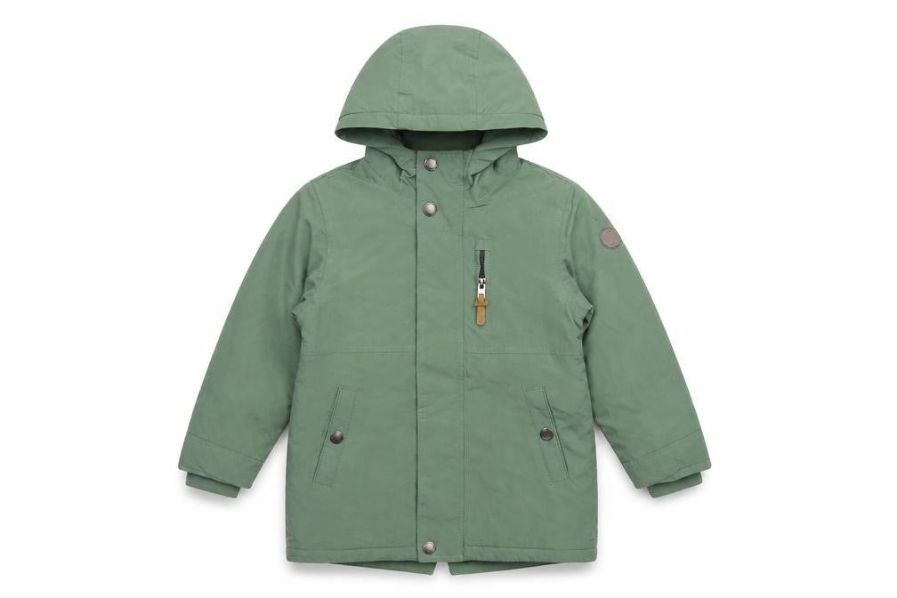 Next Boys Green Parka Coat 5-6 Years Hooded Fleece Lined Winter Jacket