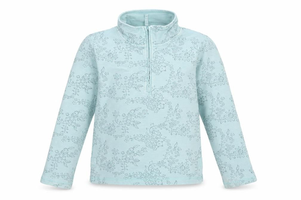 Joules Girls Blue Floral XL 10-11 Years Quarter Zip Pullover Sweatshirt