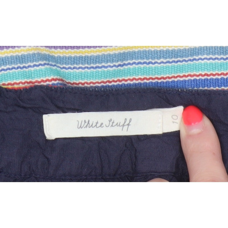 White Stuff Women Multicoloured UK 10 Striped Pencil Knee Skirt Pockets