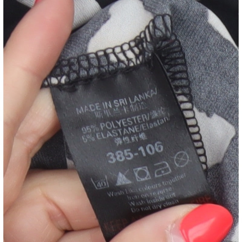 Next Women Black White Check Wrap Knee Length Dress UK 10
