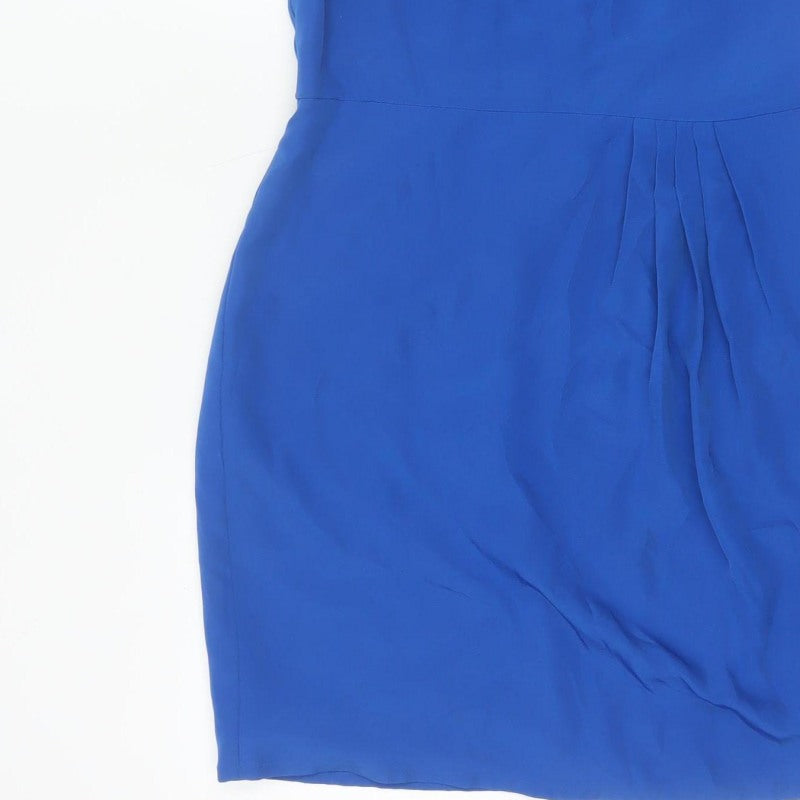 Oasis Women’s Blue UK 10 Sleeveless Sheath Knee Length Dress