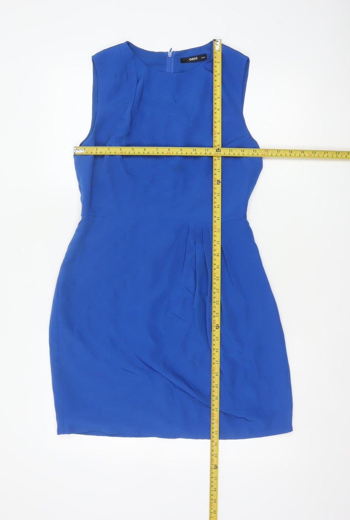 Oasis Women’s Blue UK 10 Sleeveless Sheath Knee Length Dress