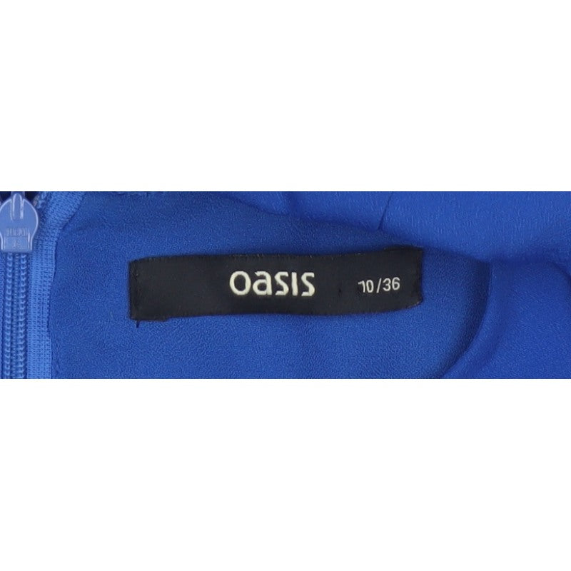Oasis Women’s Blue UK 10 Sleeveless Sheath Knee Length Dress