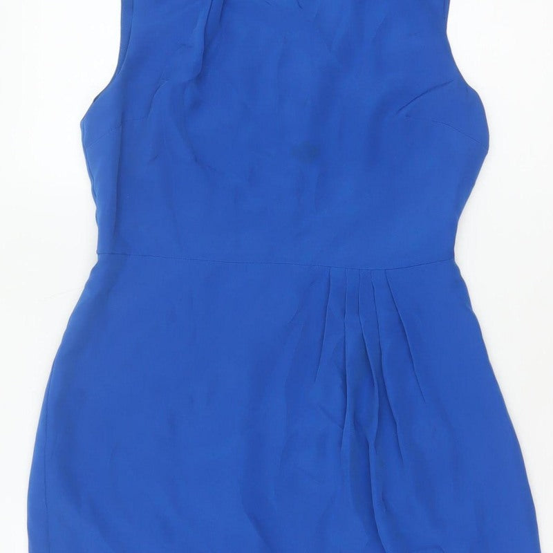 Oasis Women’s Blue UK 10 Sleeveless Sheath Knee Length Dress