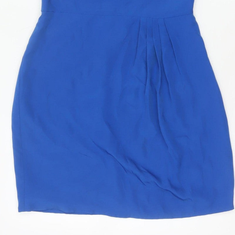Oasis Women’s Blue UK 10 Sleeveless Sheath Knee Length Dress