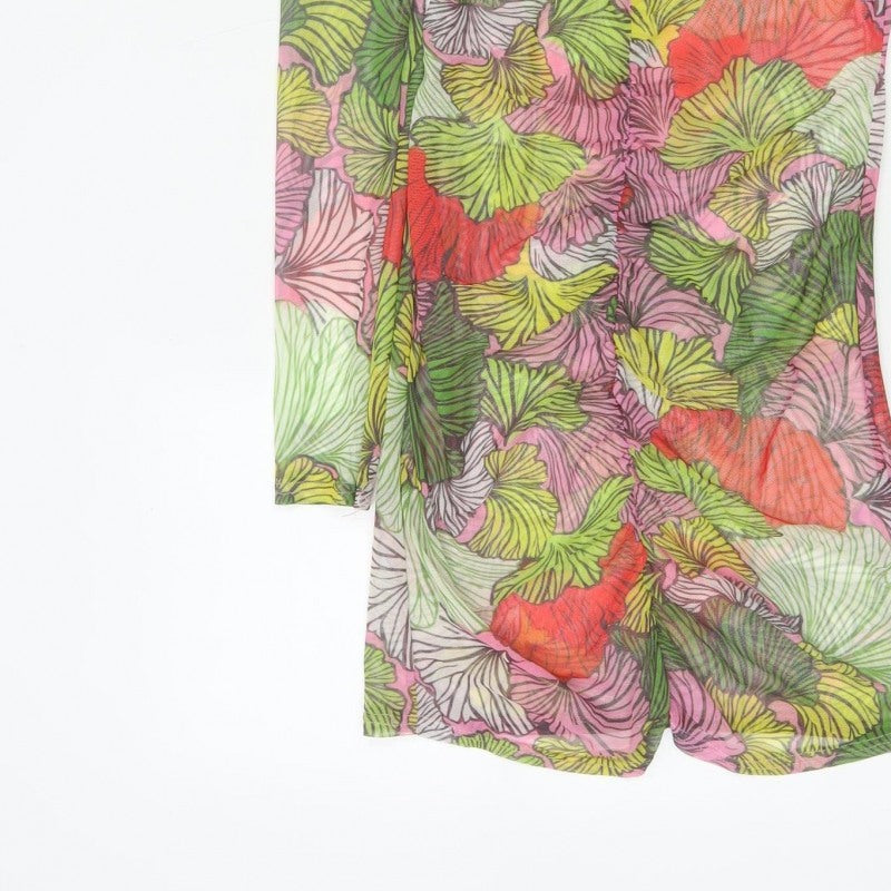 Missguided Women Multicoloured Floral Mesh Wrap Dress UK 12