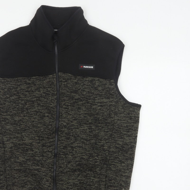 Parkside Men’s Grey Fleece Bodywarmer Waistcoat M Full Zip Workwear