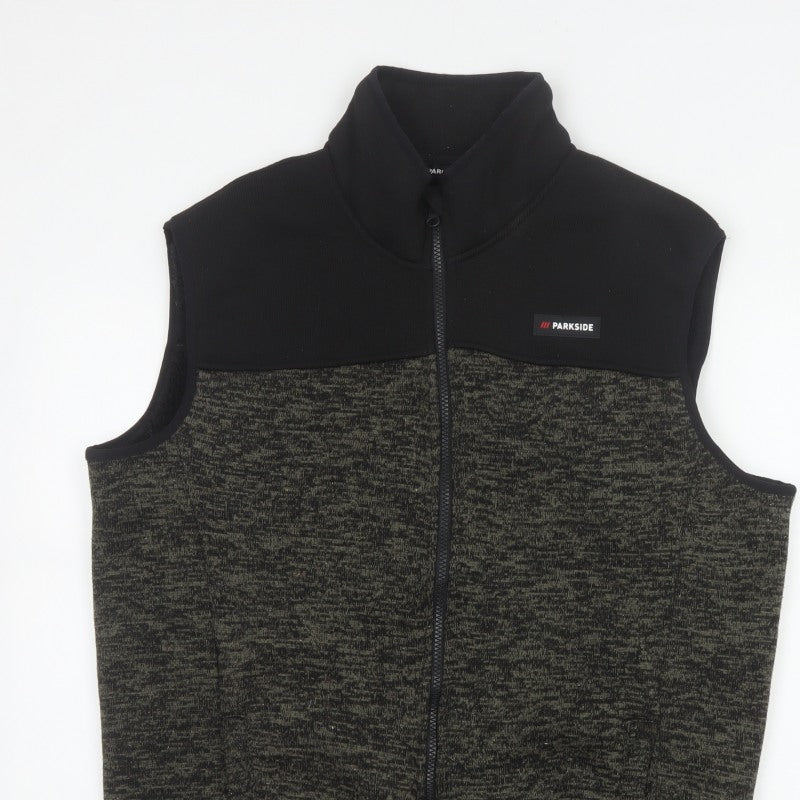 Parkside Men’s Grey Fleece Bodywarmer Waistcoat M Full Zip Workwear