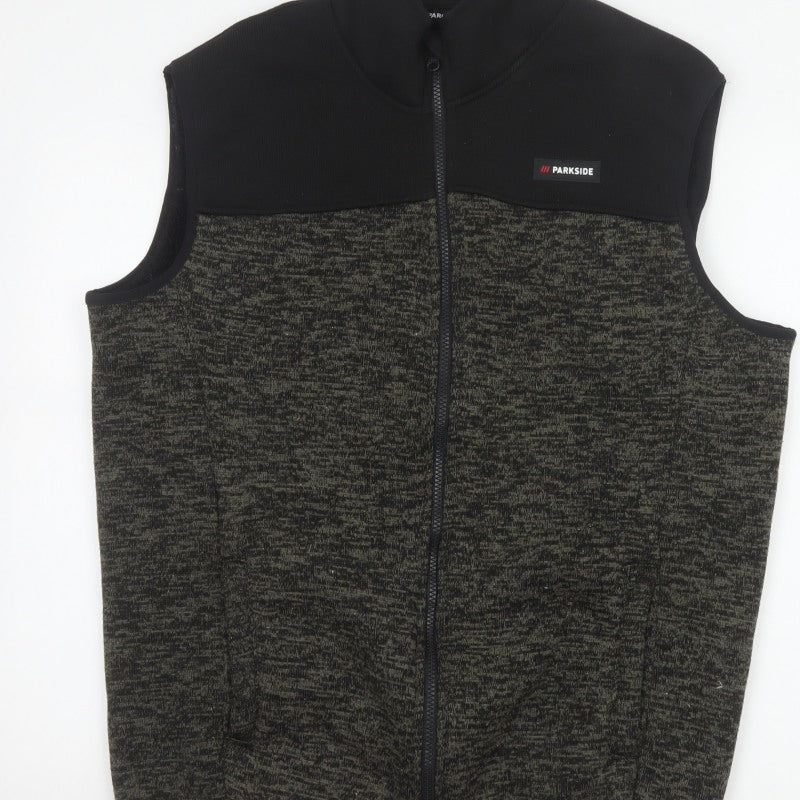 Parkside Men’s Grey Fleece Bodywarmer Waistcoat M Full Zip Workwear