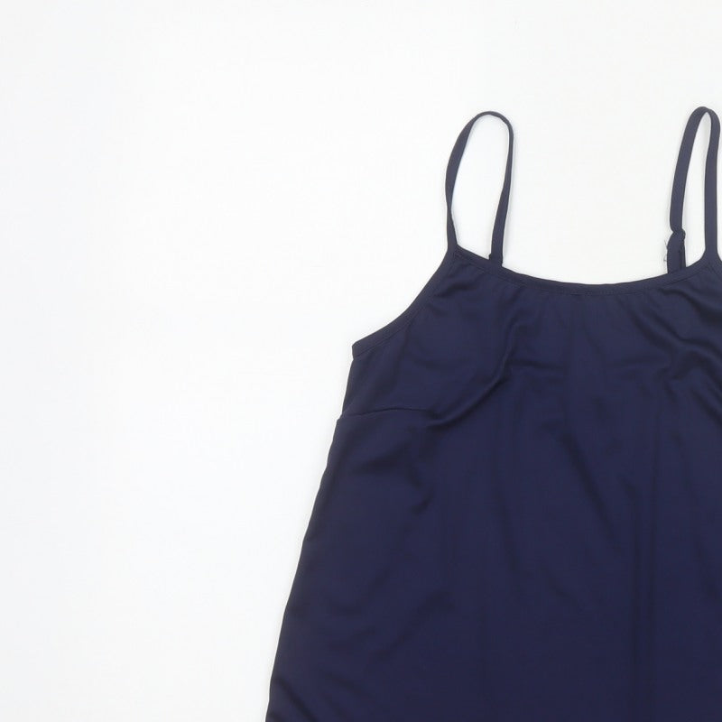 M&Co Women Blue Size 10 Petite Camisole Adjustable Strap Tank Top