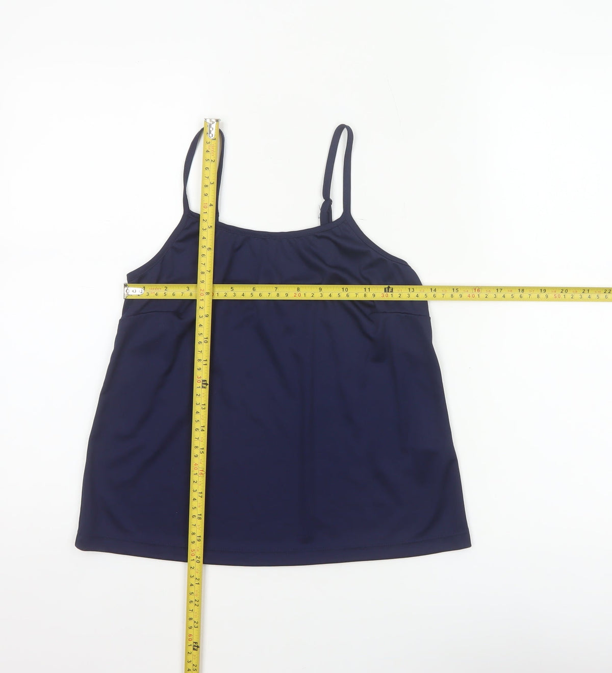 M&Co Women Blue Size 10 Petite Camisole Adjustable Strap Tank Top