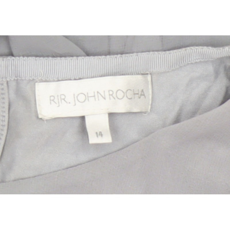 RJR John Rocha Women Grey Floral Beaded Chiffon Kaftan Dress UK 14