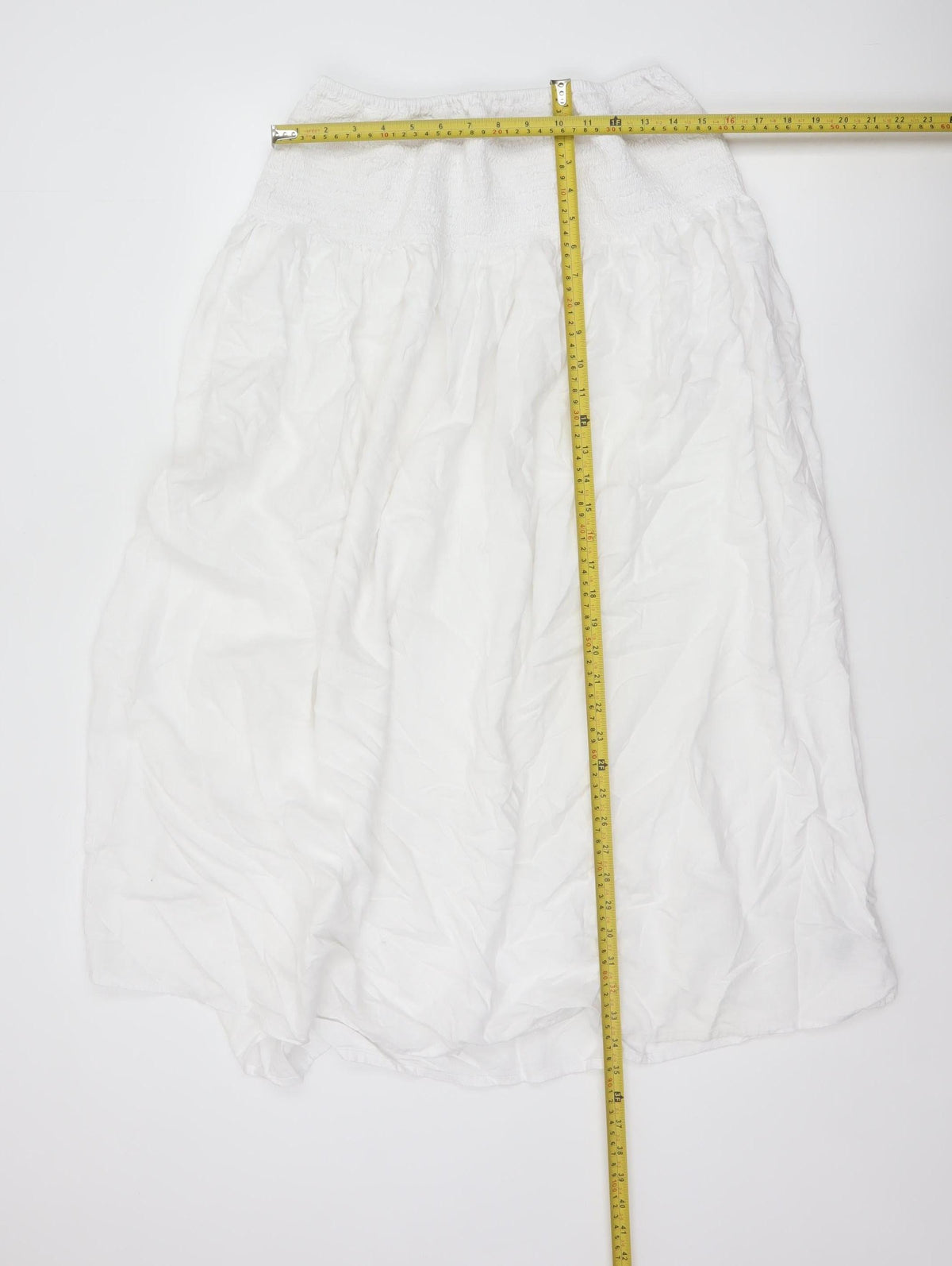 Marks & Spencer Women White Size 16 Long Peasant Maxi Skirt Linen Blend