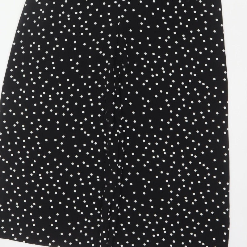 Warehouse Women’s Black Polka Dot Wide-Leg Jumpsuit UK 10 Short Sleeve