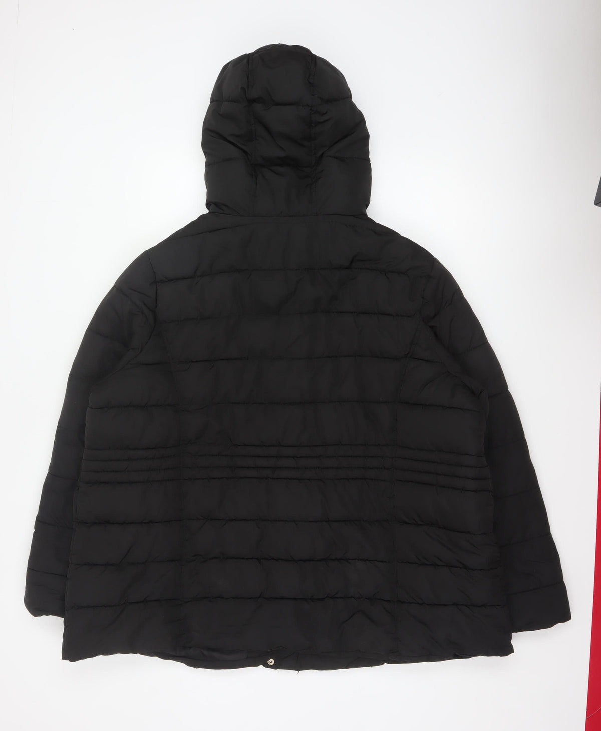New Look Curves Women Black UK 24 Hooded Quilted Puffer Coat