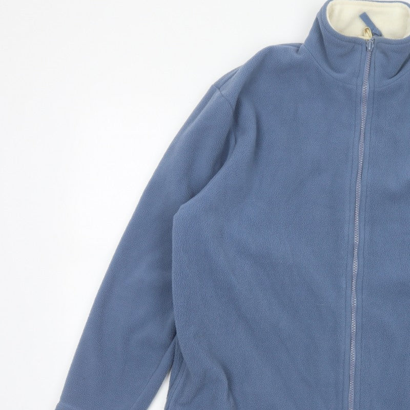 Being Casual Women’s Blue Fleece Jacket UK 12/14 Full Zip Pockets