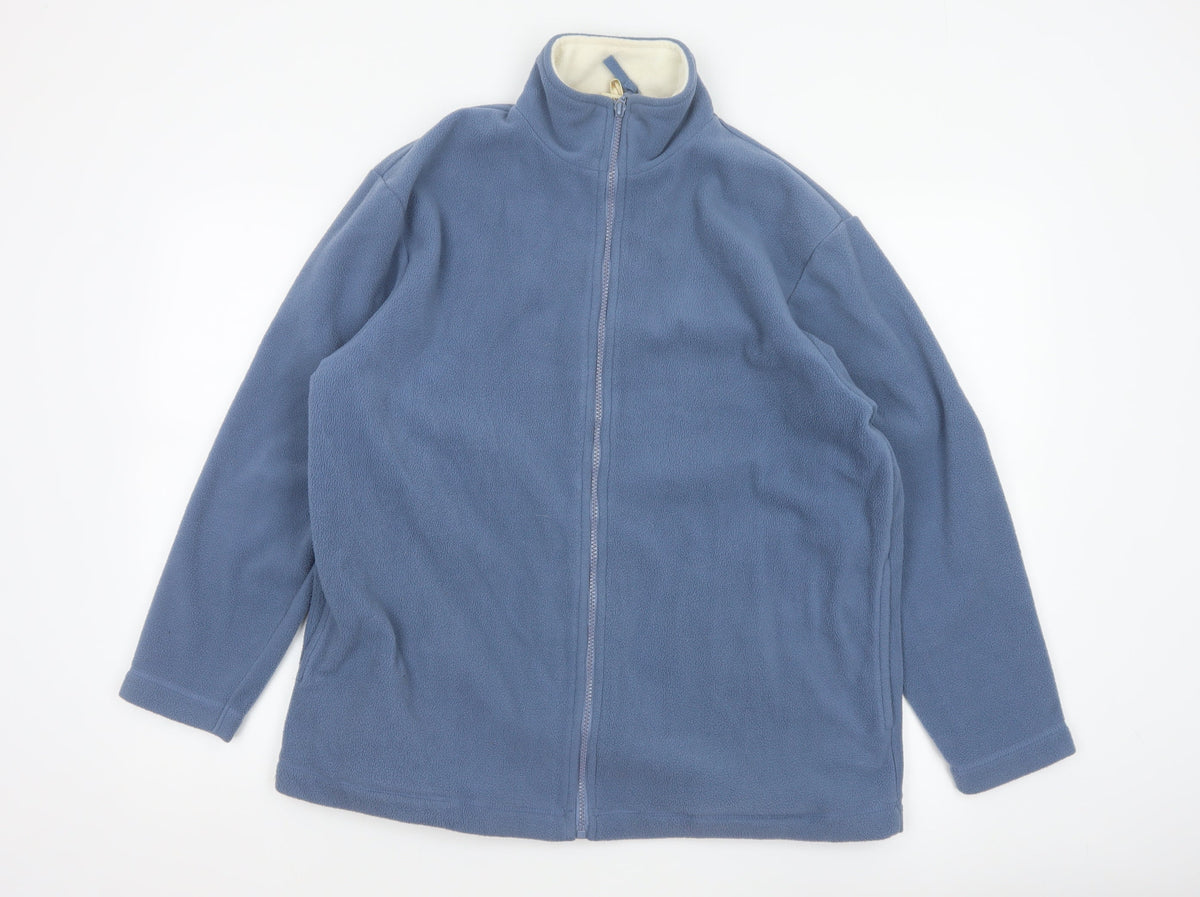 Being Casual Women’s Blue Fleece Jacket UK 12/14 Full Zip Pockets