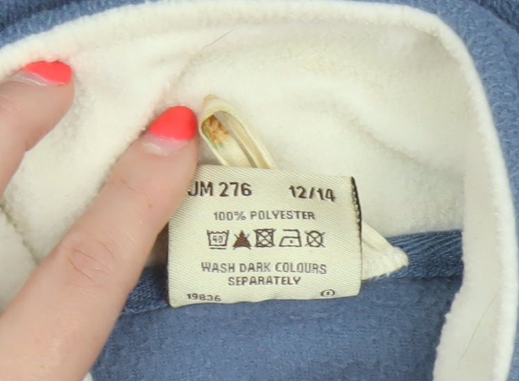 Being Casual Women’s Blue Fleece Jacket UK 12/14 Full Zip Pockets