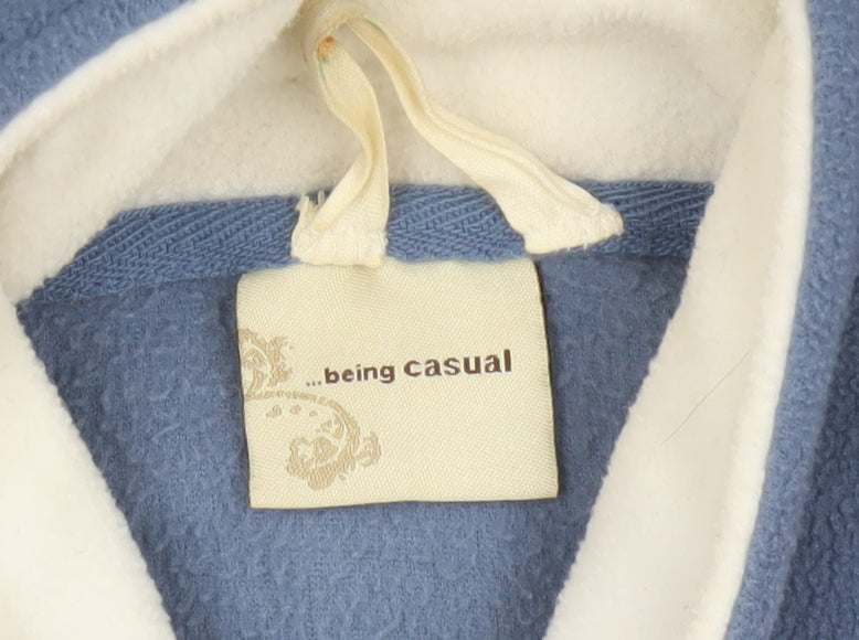 Being Casual Women’s Blue Fleece Jacket UK 12/14 Full Zip Pockets