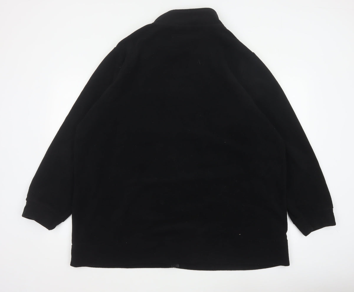 Yours Women Black UK 22 24 Plus Size Fleece Zip Jacket