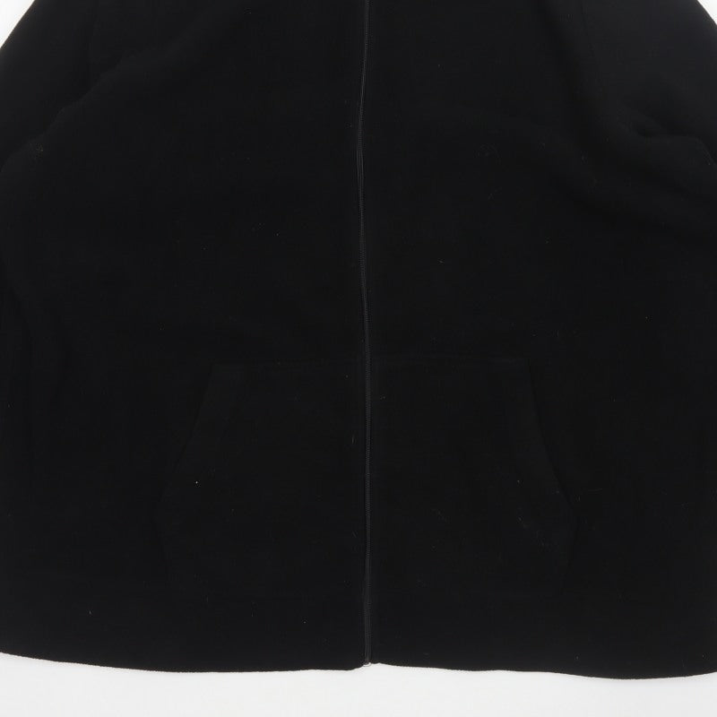 Yours Women Black UK 22 24 Plus Size Fleece Zip Jacket