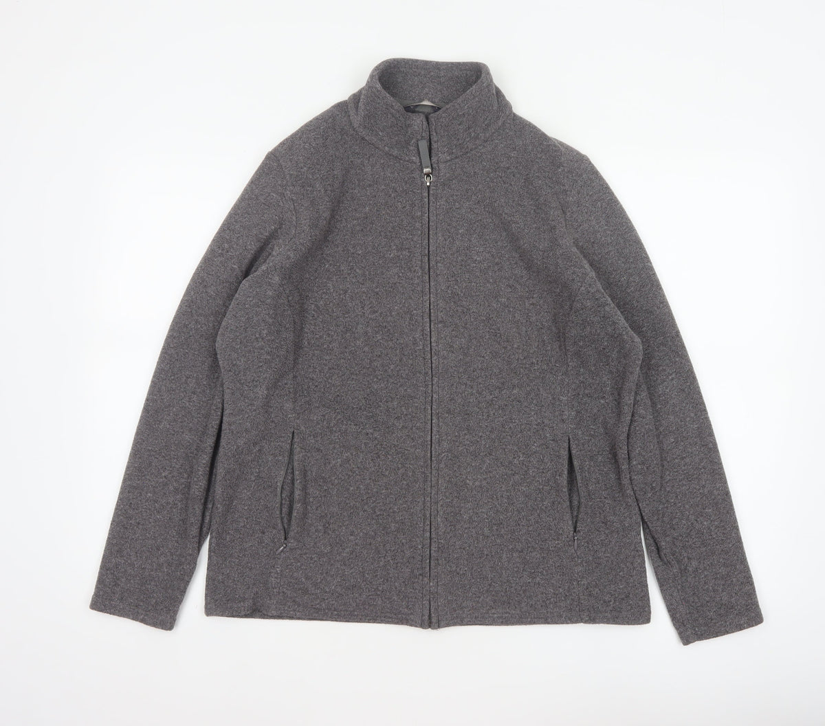 Marks and Spencer Women Grey Marl UK 16 Fleece Full Zip Jacket
