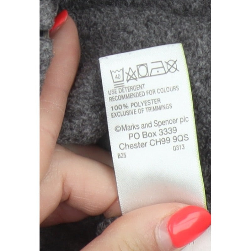 Marks and Spencer Women Grey Marl UK 16 Fleece Full Zip Jacket