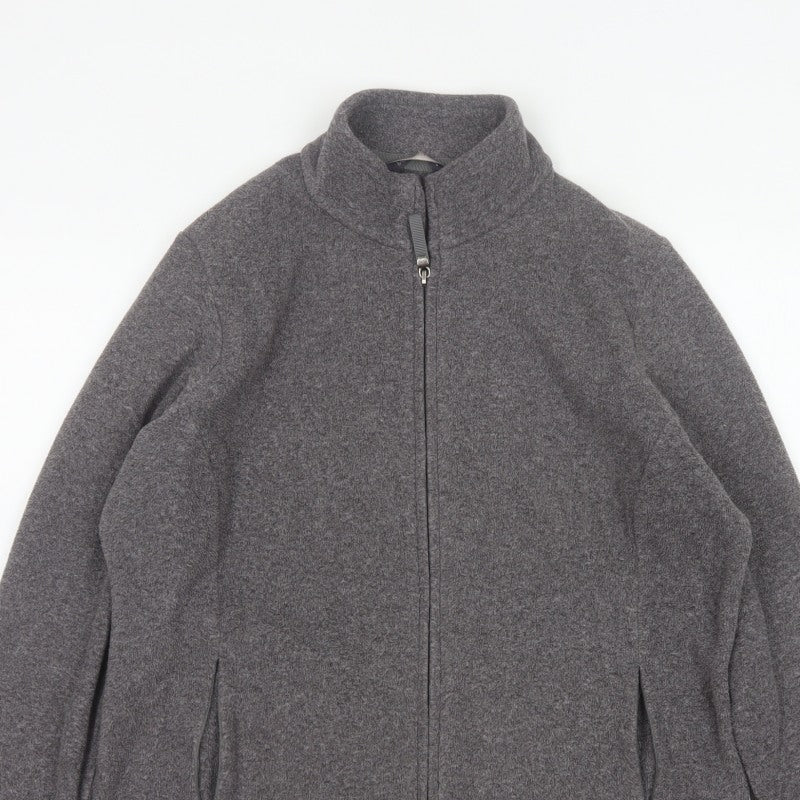 Marks and Spencer Women Grey Marl UK 16 Fleece Full Zip Jacket