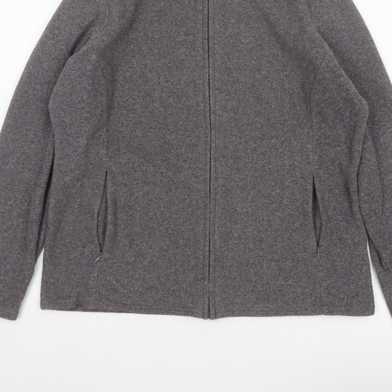Marks and Spencer Women Grey Marl UK 16 Fleece Full Zip Jacket