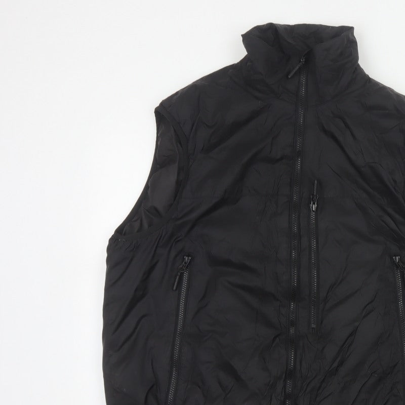 H&M Men’s Black L Puffer Bodywarmer Gilet Zip Pockets