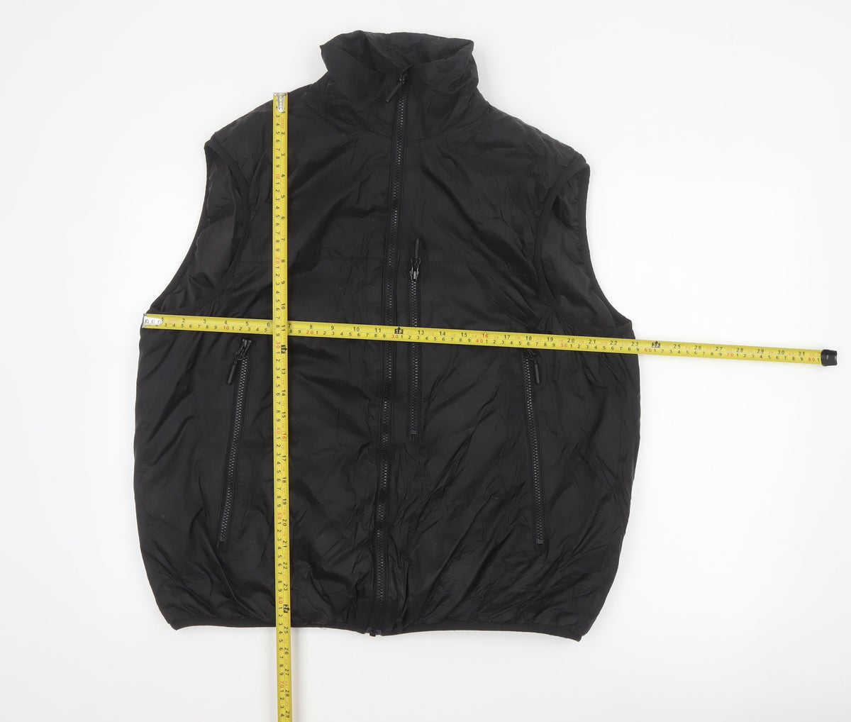 H&M Men’s Black L Puffer Bodywarmer Gilet Zip Pockets