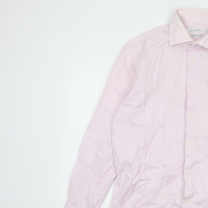 Next Men’s Pink 16in Tailored Fit Pure Cotton Formal Dress Shirt
