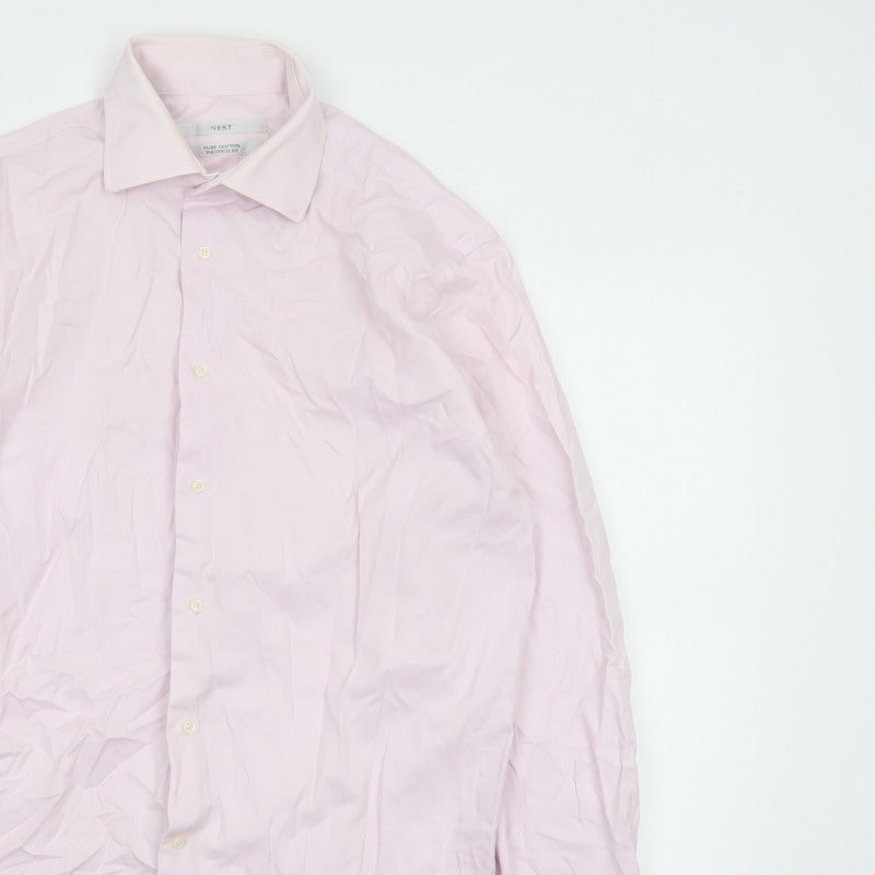 Next Men’s Pink 16in Tailored Fit Pure Cotton Formal Dress Shirt
