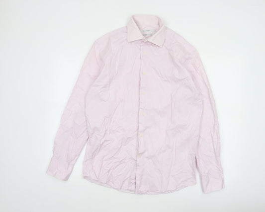 Next Men’s Pink 16in Tailored Fit Pure Cotton Formal Dress Shirt