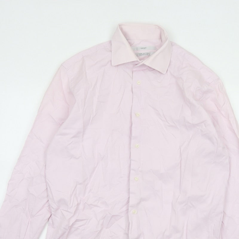 Next Men’s Pink 16in Tailored Fit Pure Cotton Formal Dress Shirt