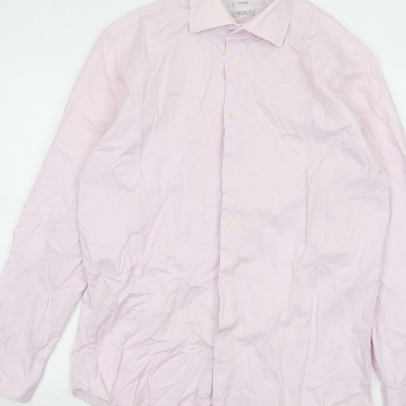 Next Men’s Pink 16in Tailored Fit Pure Cotton Formal Dress Shirt