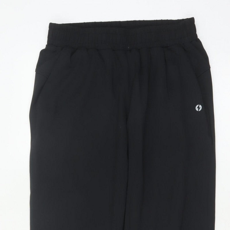 Powercut Women’s Black M Tapered Stretch Jogger Trousers Pockets