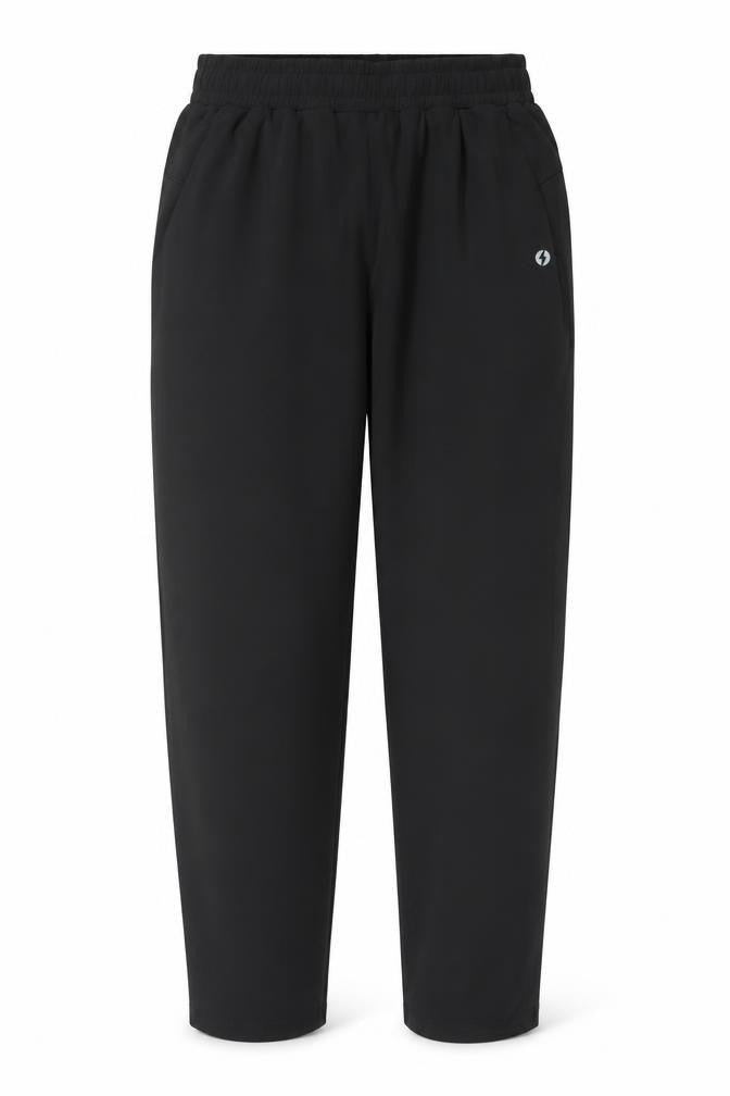Powercut Women’s Black M Tapered Stretch Jogger Trousers Pockets