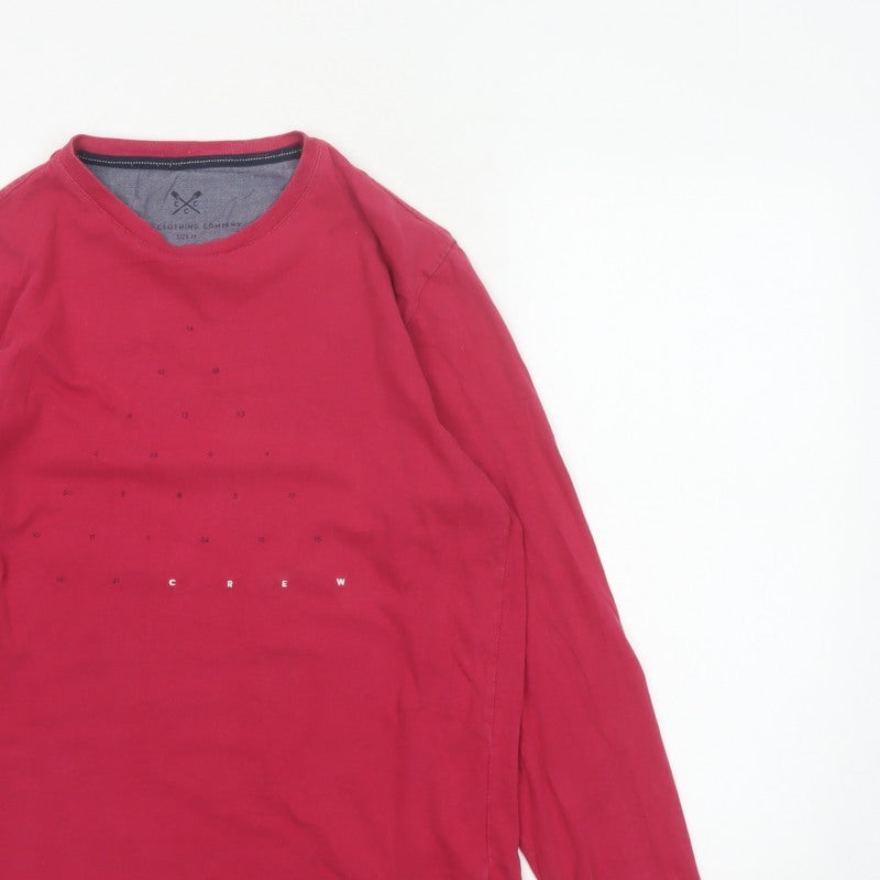 Additional view of Crew Clothing Company Men’s Red M Long Sleeve Graphic Crew Neck Top