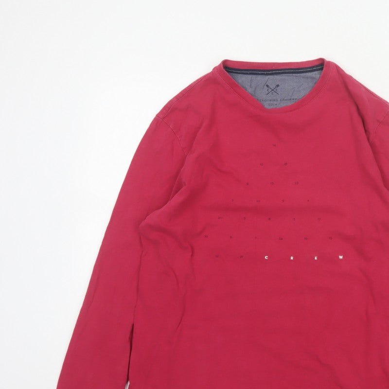Additional view of Crew Clothing Company Men’s Red M Long Sleeve Graphic Crew Neck Top