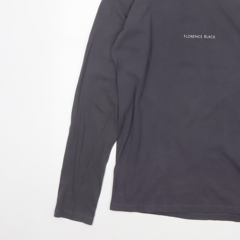 Florence Black Men’s Grey M Long Sleeve Logo Stretch T-Shirt