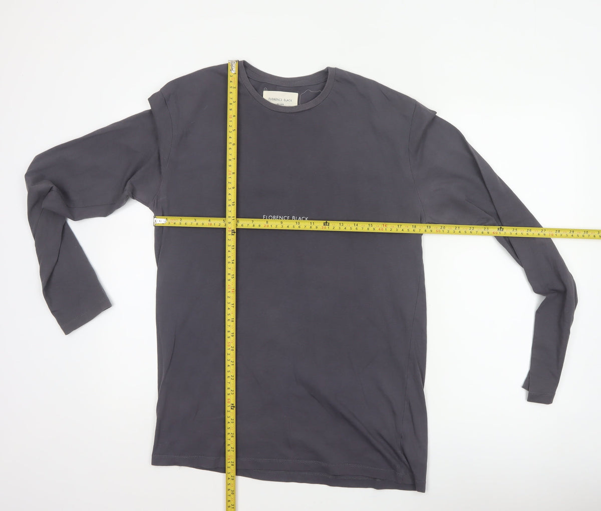 Florence Black Men’s Grey M Long Sleeve Logo Stretch T-Shirt