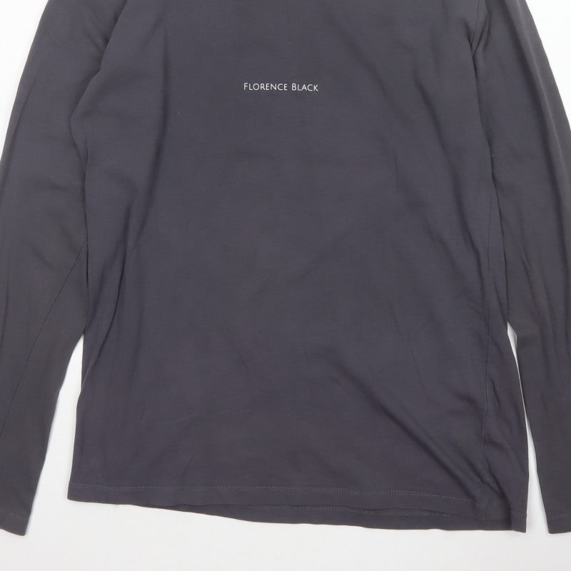 Florence Black Men’s Grey M Long Sleeve Logo Stretch T-Shirt
