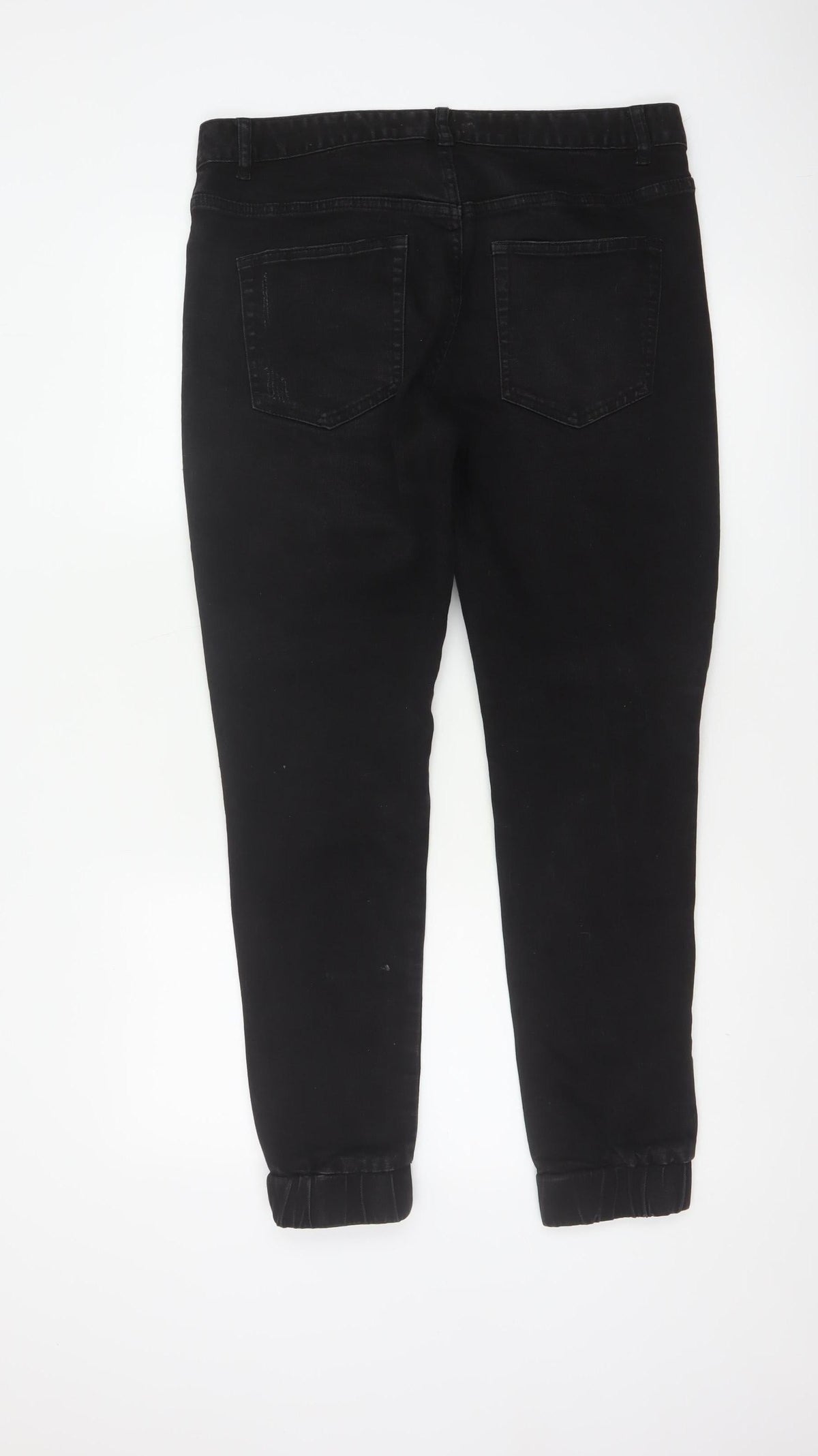 Brand and care label for Connor Men’s Black 32 Skinny Cuffed Distressed Biker Jeans